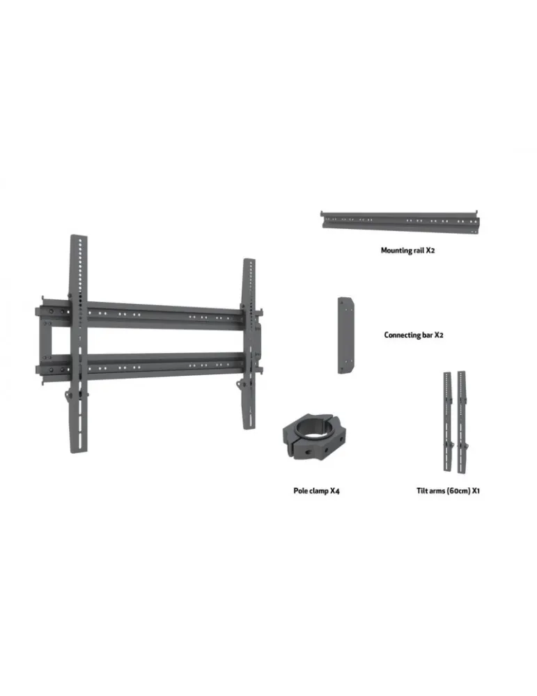 MULTIBRACKETS 8847 Support Multibrackets Support Dual Pole 800X600 - écran 65"-100" VESA Max 800x600