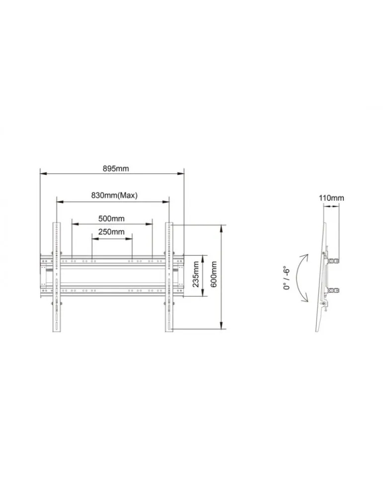 MULTIBRACKETS 8847 Support Multibrackets Support Dual Pole 800X600 - écran 65"-100" VESA Max 800x600
