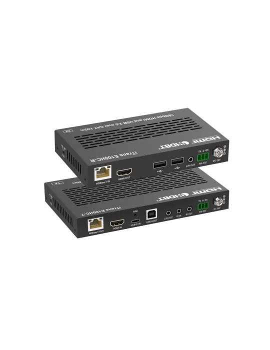 INFOBIT iTRANSE100HC Extendeur HDMI/USB-C  iTrans E100HC - 18 Gbit/s sur HDBaseT 3.0 (100 m) avec USB 2.0