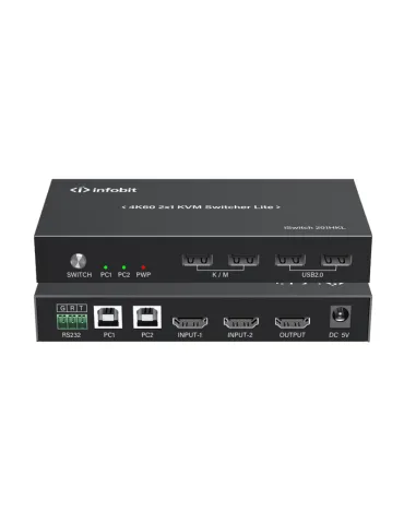 INFOBIT ISWITCH201HKL Commutateur KVM 4K60 2x1 Lite  iSwitch 201HKL
