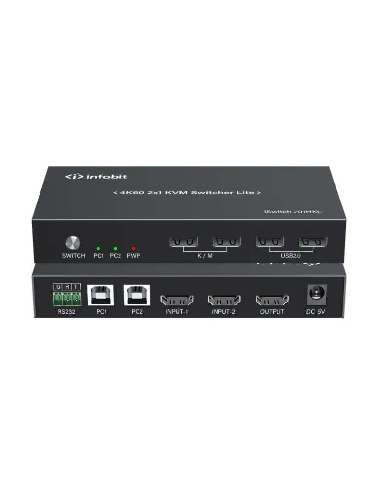 INFOBIT ISWITCH201HKL Commutateur KVM 4K60 2x1 Lite  iSwitch 201HKL