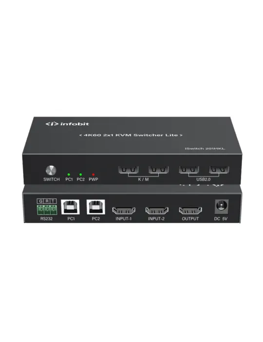 INFOBIT ISWITCH201HKL Commutateur KVM 4K60 2x1 Lite  iSwitch 201HKL
