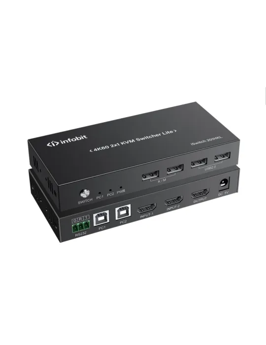 INFOBIT ISWITCH201HKL Commutateur KVM 4K60 2x1 Lite  iSwitch 201HKL