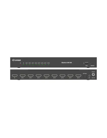 INFOBIT ISWITCH8K108 Splitter HDMI  iSwitch 8K108 1x Entrée HDMI vers 8x Sorties HDMI 8K avec audio séparée