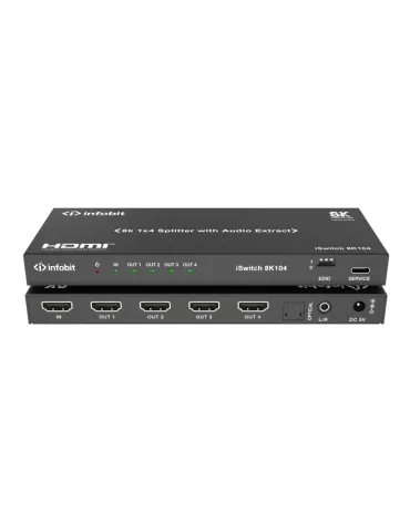 INFOBIT ISWITCH8K104 Splitter HDMI  iSwitch 8K104 1x Entrée HDMI vers 4x Sorties HDMI 8K avec audio séparée