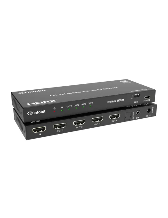 INFOBIT ISWITCH8K104 Splitter HDMI  iSwitch 8K104 1x Entrée HDMI vers 4x Sorties HDMI 8K avec audio séparée