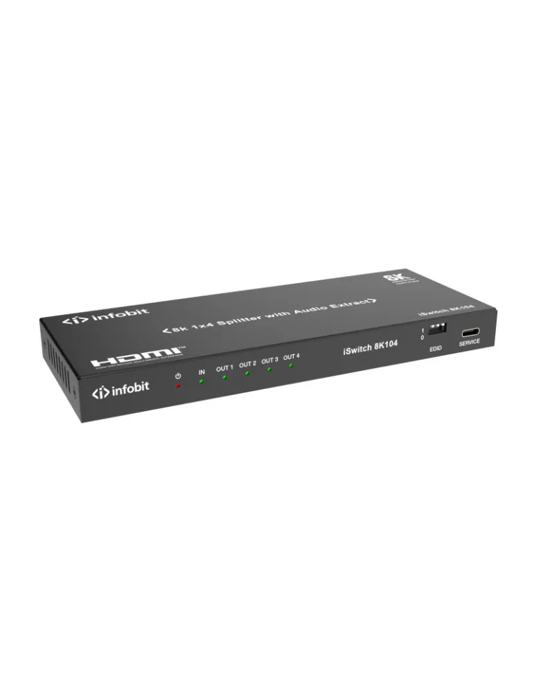 INFOBIT ISWITCH8K104 Splitter HDMI  iSwitch 8K104 1x Entrée HDMI vers 4x Sorties HDMI 8K avec audio séparée