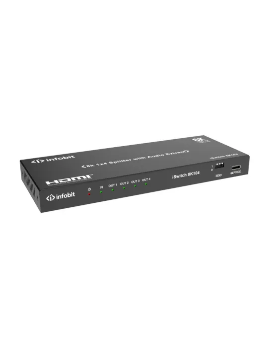 INFOBIT ISWITCH8K104 Splitter HDMI  iSwitch 8K104 1x Entrée HDMI vers 4x Sorties HDMI 8K avec audio séparée