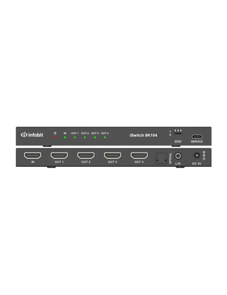 INFOBIT ISWITCH8K104 Splitter HDMI  iSwitch 8K104 1x Entrée HDMI vers 4x Sorties HDMI 8K avec audio séparée