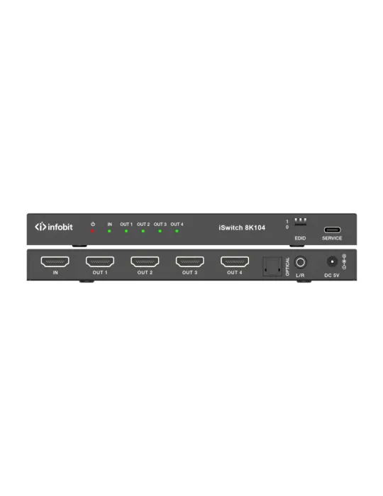 INFOBIT ISWITCH8K104 Splitter HDMI  iSwitch 8K104 1x Entrée HDMI vers 4x Sorties HDMI 8K avec audio séparée