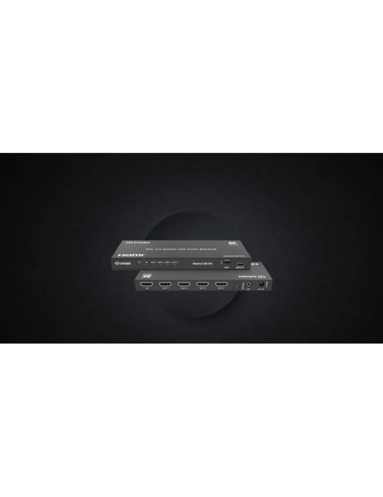 INFOBIT ISWITCH8K104 Splitter HDMI  iSwitch 8K104 1x Entrée HDMI vers 4x Sorties HDMI 8K avec audio séparée