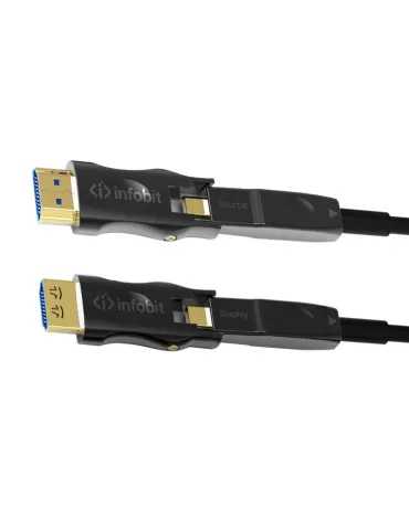 INFOBIT AOCHDMIDD05L Câble actif fibre optique 10m Connecteurs HDMI D vers D Détachables Infobit - AOC-HDMI-DD05L