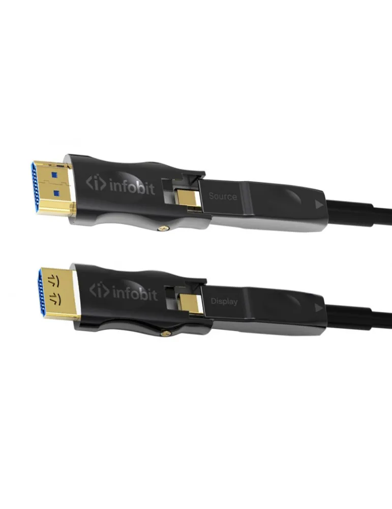 INFOBIT AOCHDMIDD05L Câble actif fibre optique 10m Connecteurs HDMI D vers D Détachables Infobit - AOC-HDMI-DD05L