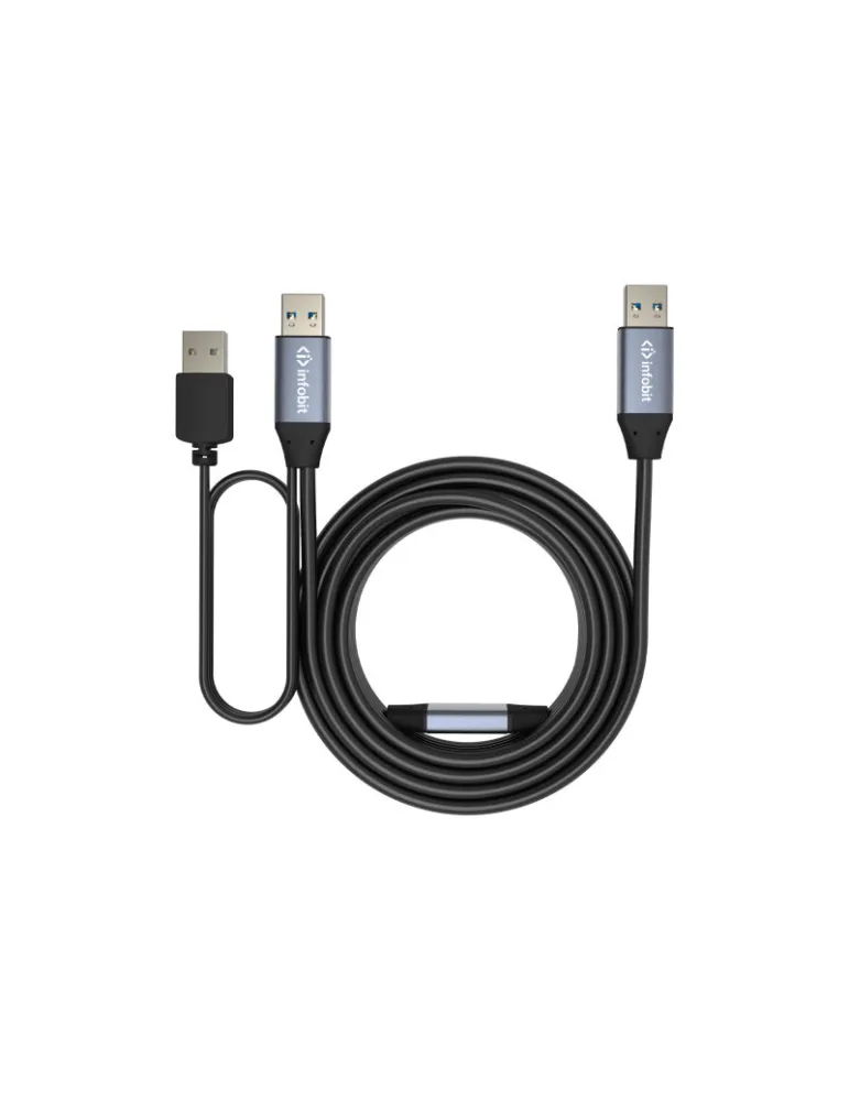 INFOBIT ICABLEUSBACC05AA Cordon USB 3.0 actif  iCable-USB-ACC05-AA USB-A (M) vers USB-A (M) 5m
