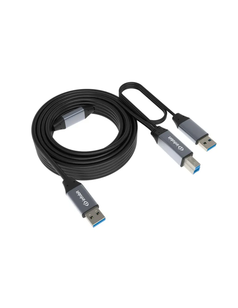 INFOBIT ICABLEUSBACC05AB Cordon USB 3.0 actif  iCable-USB-ACC05-AB USB-A (M) vers USB-B (M) 5m