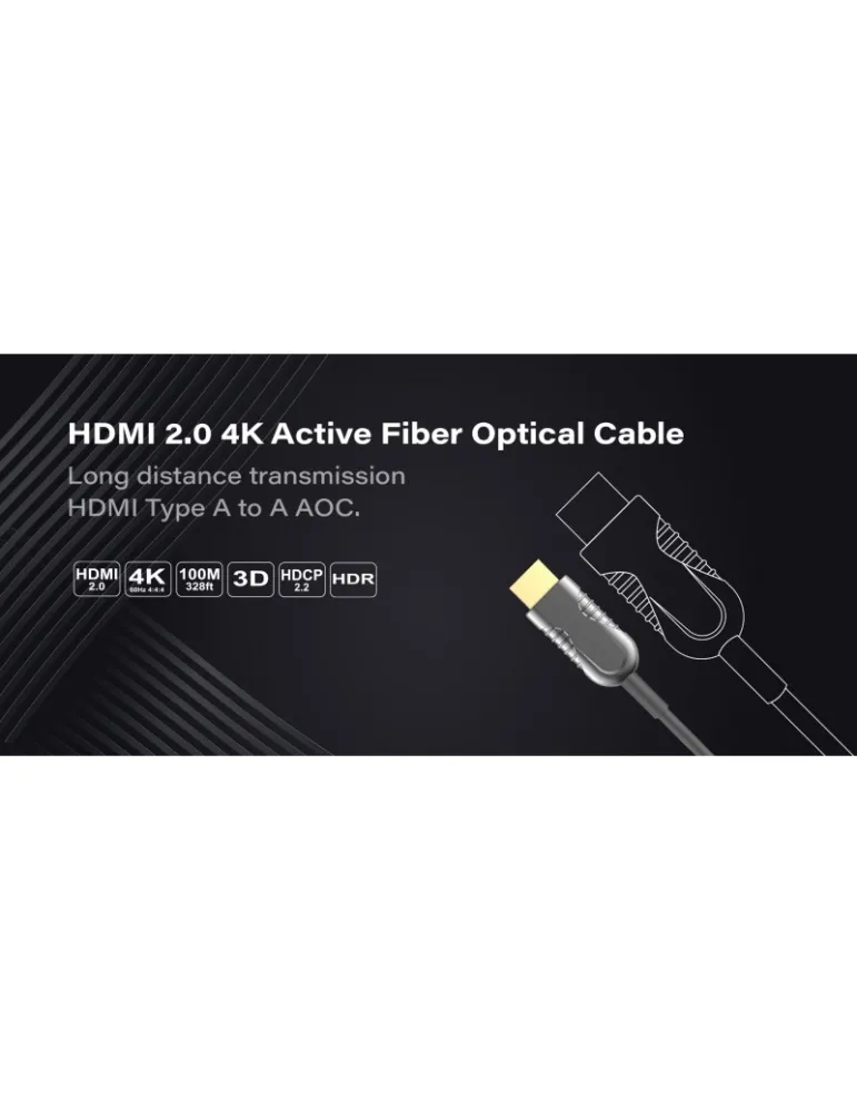 INFOBIT AOCHDMIF05 Câble actif fibre optique 5m HDMI A vers A Infobit - AOC-HDMI-F05