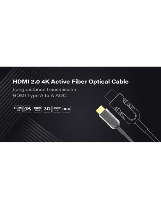 INFOBIT AOCHDMIF05 Câble actif fibre optique 5m HDMI A vers A Infobit - AOC-HDMI-F05