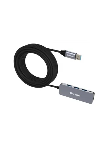 INFOBIT ICABLEUSBACCH14 Hub 4x USB-A 3.0 vers USB-A  iCable-USB-ACC-H14 sur Câble cuivre 10m 2