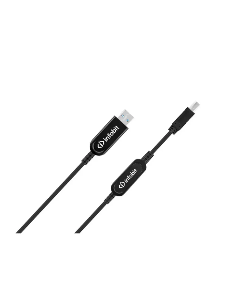 INFOBIT U31AMBM3215 Câble actif fibre optique 15m USB3.1 Type A(M) vers B(M) Infobit U31-AMBM32-15