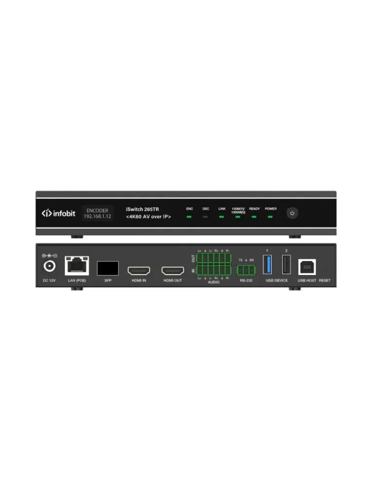 INFOBIT ISWITCH265TR Emetteur/Recepteur AV sur IP  iSwitch 265TR 4K60 KVM et RS232