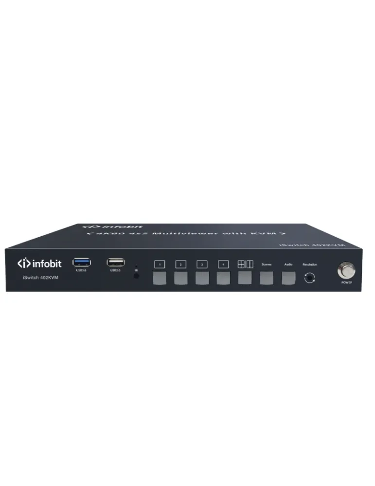 INFOBIT ISWITCH402KVM Multiviewer 4K60 4x2 avec KVM  iSwitch 402KVM