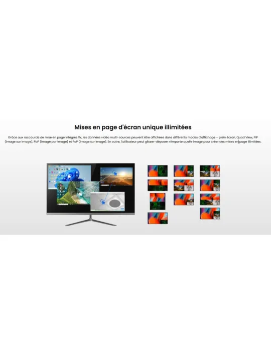 INFOBIT ISWITCH402KVM Multiviewer 4K60 4x2 avec KVM  iSwitch 402KVM