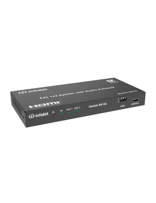 INFOBIT ISWITCH8K102 Splitter HDMI  iSwitch 8K102 1x Entrée HDMI vers 2x Sorties HDMI 8K avec audio séparée