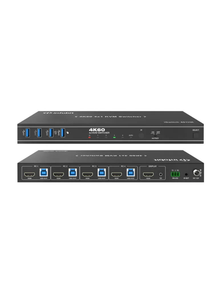 INFOBIT ISWITCH401HK Commutateur KVM 4K60 4×1  iSwitch 401HK