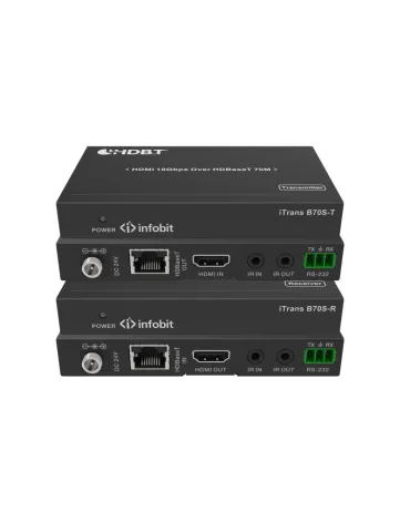 INFOBIT ITRANSB70S Kit Extender HDBaseT (Tx et Rx)  iTrans B70S HDMI 18 Gbps 70 m en 1080p 40 m en 4K/60 Hz
