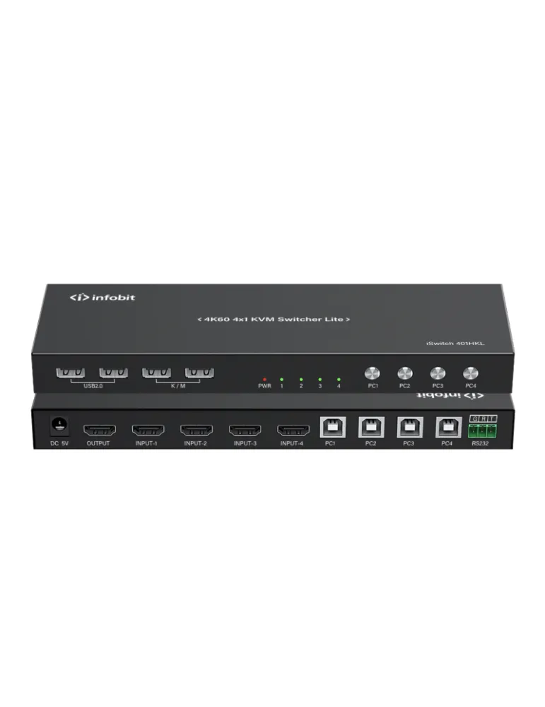 INFOBIT ISWITCH401HKL Commutateur KVM 4K60 4x1 Lite  iSwitch 401HKL