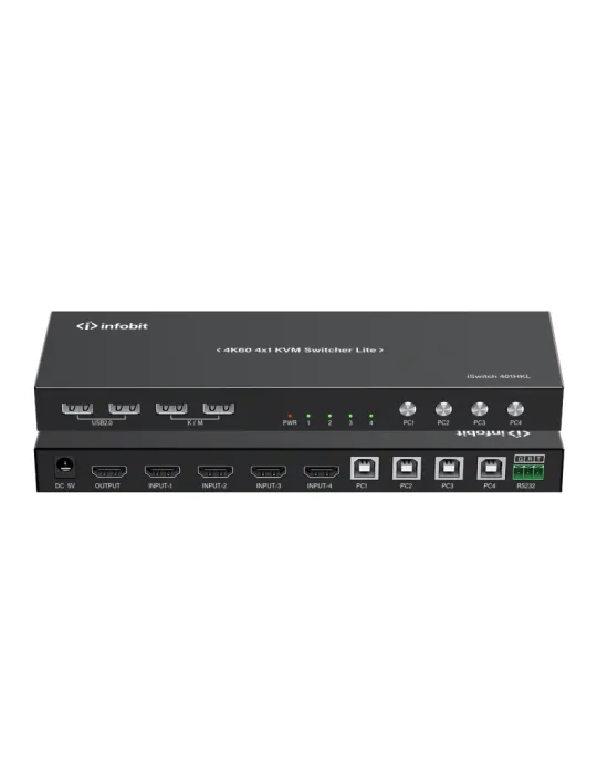 INFOBIT ISWITCH401HKL Commutateur KVM 4K60 4x1 Lite  iSwitch 401HKL