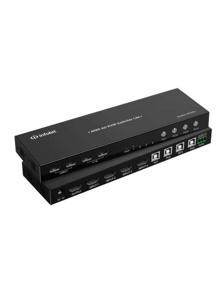 INFOBIT ISWITCH401HKL Commutateur KVM 4K60 4x1 Lite  iSwitch 401HKL