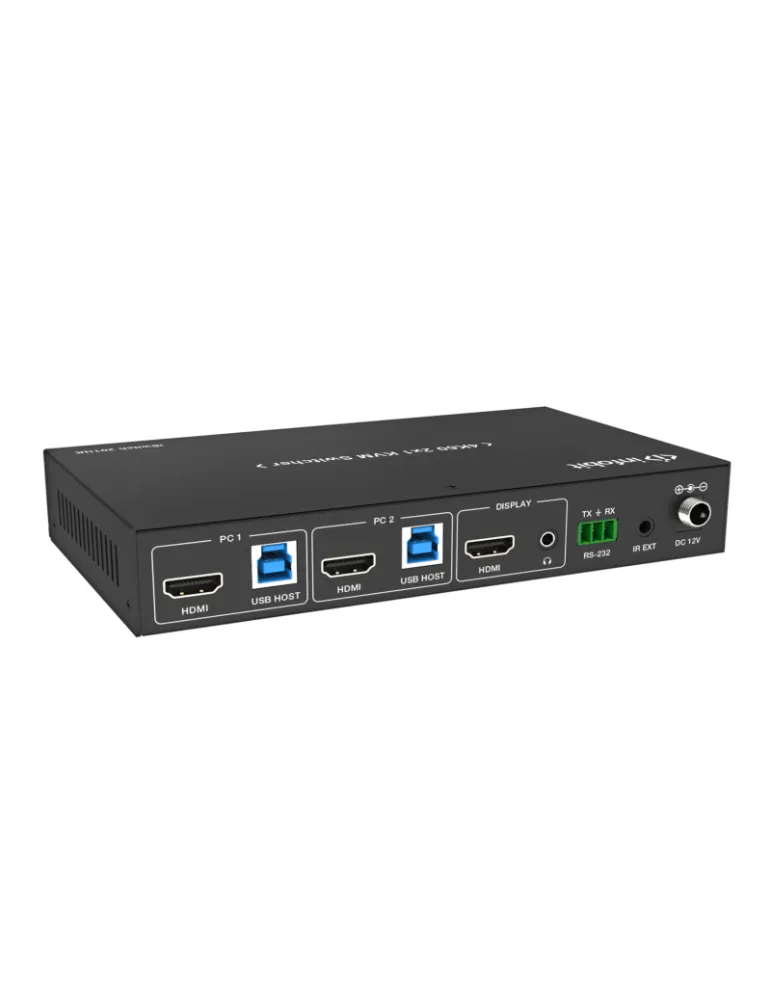 INFOBIT ISWITCH201HK Switcher KVM 2x1 HDMI 18Gbps /  iSwitch 201HK compatible avec une caméra et haut-parleur/microphone USB