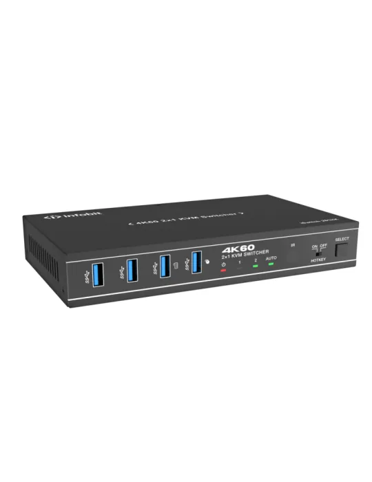 INFOBIT ISWITCH201HK Switcher KVM 2x1 HDMI 18Gbps /  iSwitch 201HK compatible avec une caméra et haut-parleur/microphone USB