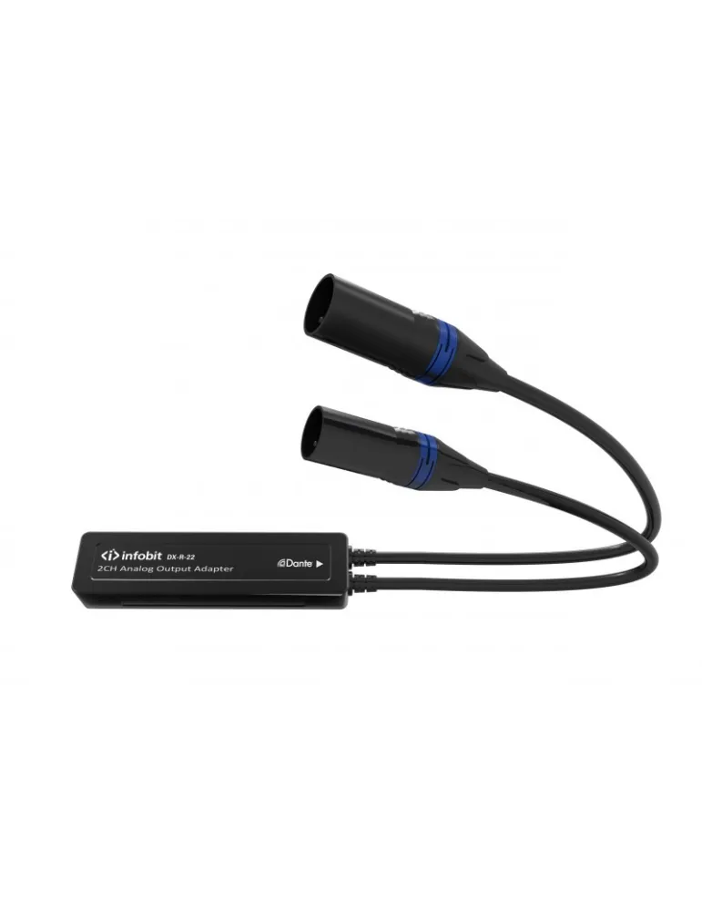 INFOBIT DXR22 Récepteur analogique 2CH Dante vers XLR - Infobit iTrans DX-R-22