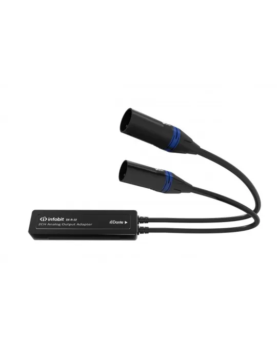 INFOBIT DXR22 Récepteur analogique 2CH Dante vers XLR - Infobit iTrans DX-R-22