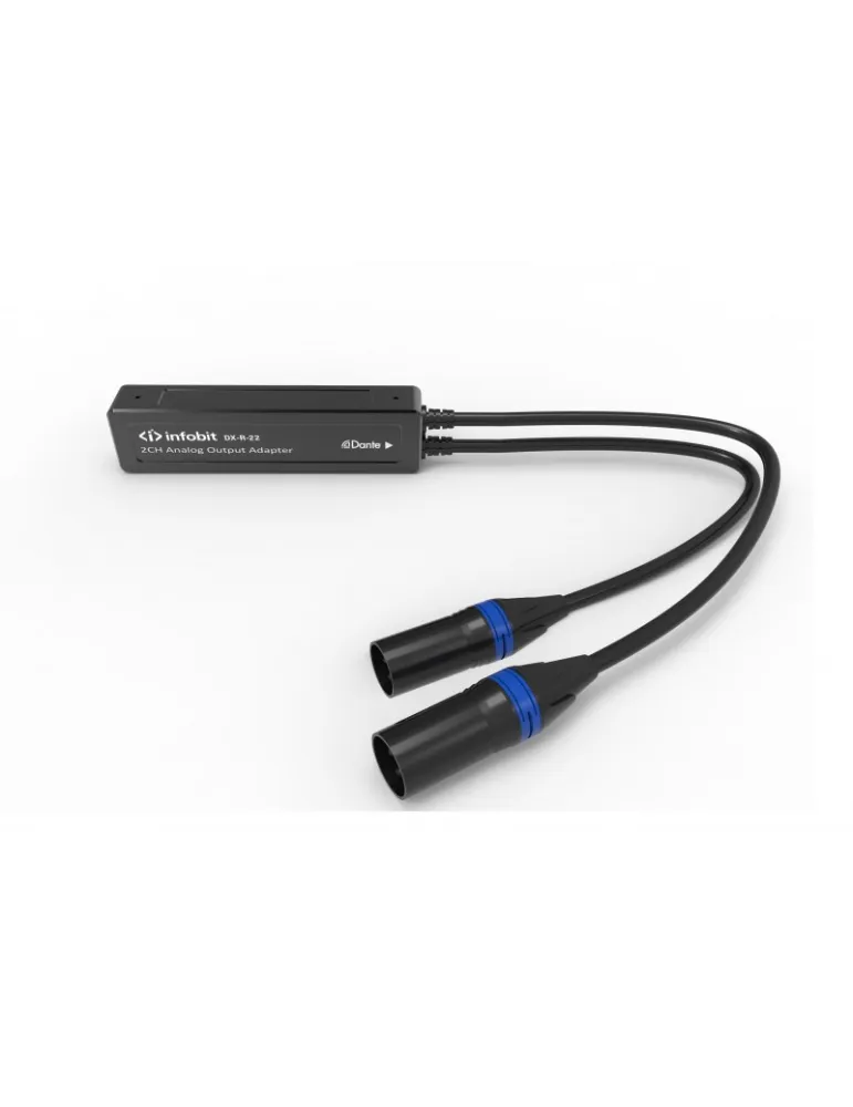 INFOBIT DXR22 Récepteur analogique 2CH Dante vers XLR - Infobit iTrans DX-R-22