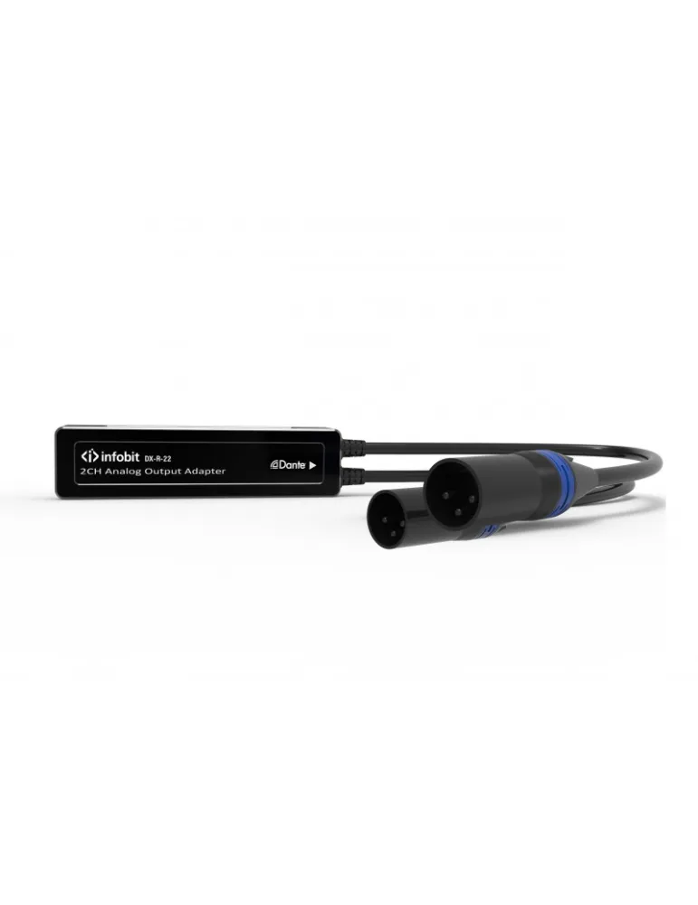 INFOBIT DXR22 Récepteur analogique 2CH Dante vers XLR - Infobit iTrans DX-R-22