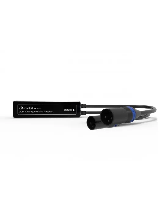 INFOBIT DXR22 Récepteur analogique 2CH Dante vers XLR - Infobit iTrans DX-R-22