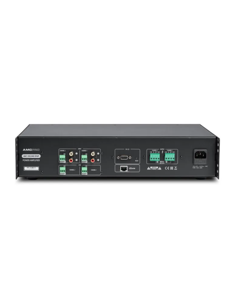 AMC iAC2X240DSPD Amplificateur d'installation 2x canaux2x240W  iAC 2x240 DSP avec interface d'entrées DANTE