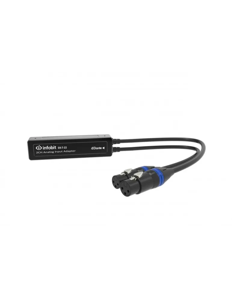 INFOBIT DXT22 Transmetteur analogique 2CH XLR vers Dante - Infobit iTrans DX-T-22