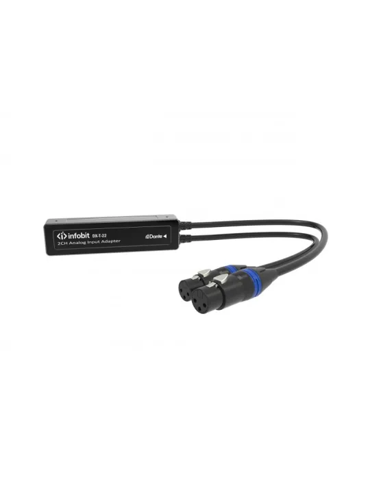 INFOBIT DXT22 Transmetteur analogique 2CH XLR vers Dante - Infobit iTrans DX-T-22