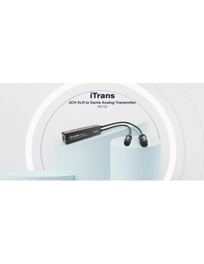 INFOBIT DXT22 Transmetteur analogique 2CH XLR vers Dante - Infobit iTrans DX-T-22