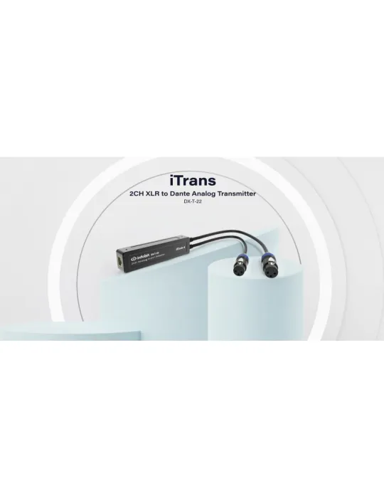 INFOBIT DXT22 Transmetteur analogique 2CH XLR vers Dante - Infobit iTrans DX-T-22