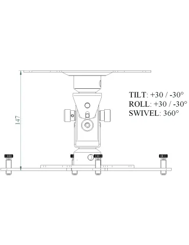 Euromet 9505 Support vidéoprojecteur mini Arakno blanc - 20 kg