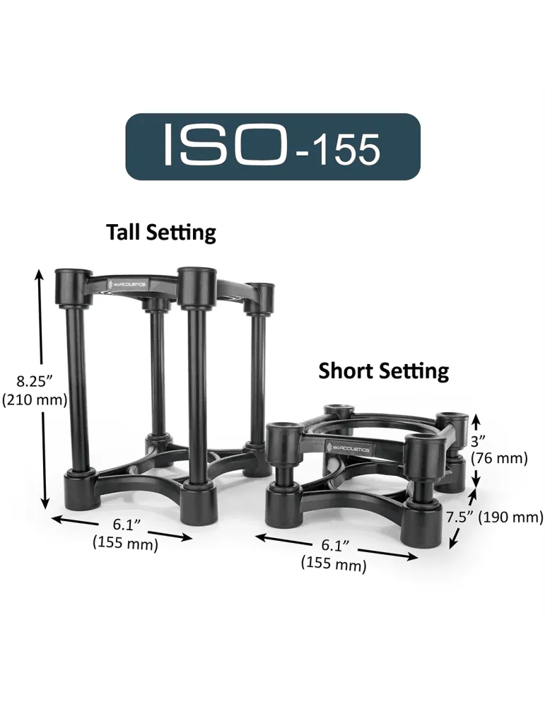 ISOACOUSTICS ISO155 Set of 2 medium size speaker stands|MusicGoodDeal 