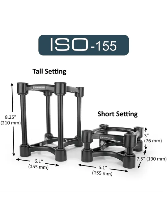  ISOACOUSTICS ISO155 Set of 2 medium size speaker stands|MusicGoodDeal 