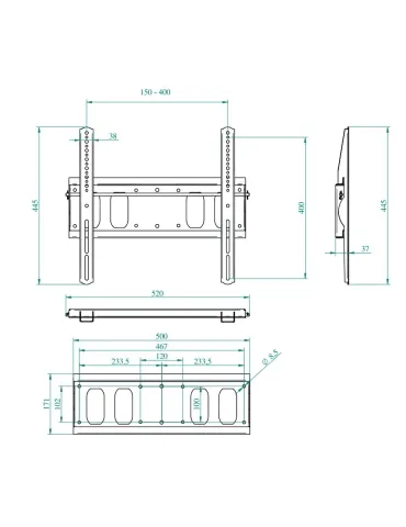  EUROMET 14500 FIXED WALL MOUNT SCREEN BLACK|MusicGoodDeal  2