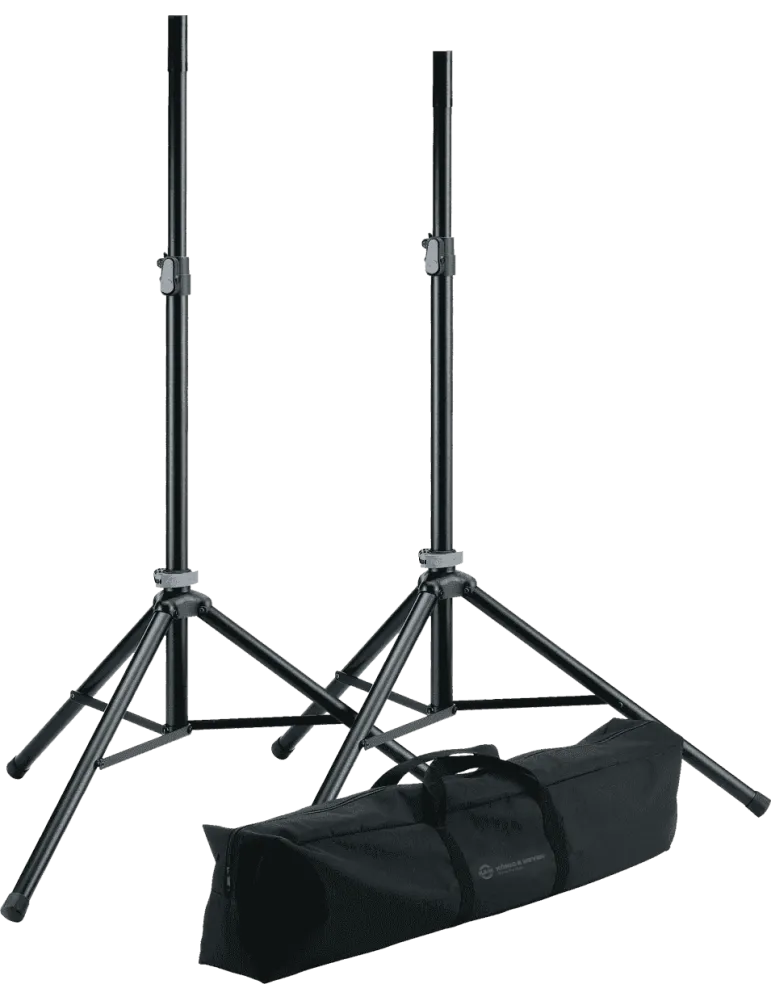  K&M 21449 Package - 2x Stände + Hülle. Push-System|MusicGoodDeal 