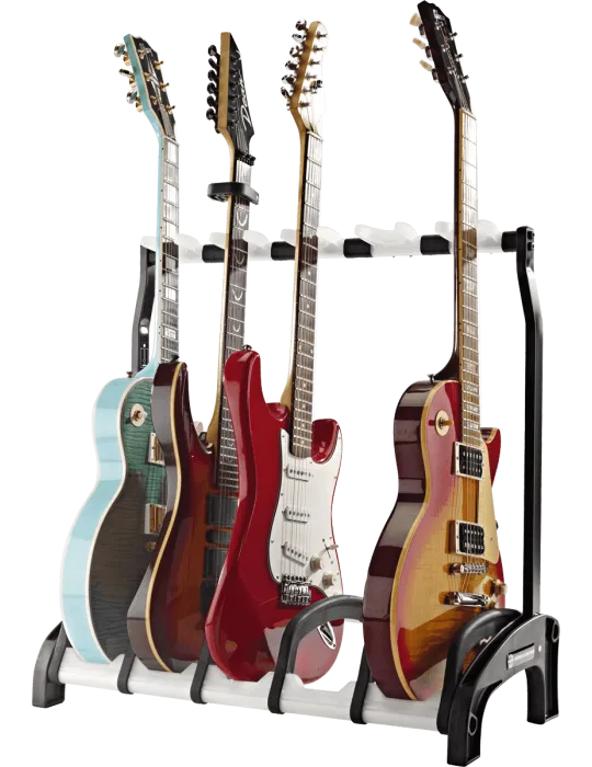  K&M 17525 Multi-support - For 5 electric guitars. Translucent|MusicGoodDeal 